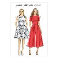Vogue 9075 Misses' Petite Gathered Dress and Pleated Jumpsuit Sewing Pattern, Size 14-16-18-20-22