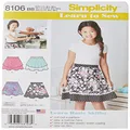 Simplicity 8106 Girls and Girls Plus Learn to Sew Skirts Sewing Pattern, Size 8 1/2-16 1/2