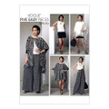 Vogue 9191 Misses' Pattern Ponchos, Back-Pleat Top, Shorts and Wide-Leg Wrap Pants, Size 4-6-8-10-12-14