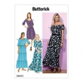 Butterick B6451 Misses' Gathered, Blouson Dresses Sewing Pattern, Size Y (6-8-10-12-14)