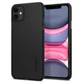 SPIGEN Thin fit Case Designed for Apple iPhone 11 (2019) Ultra Thin Heavy Duty Hard Clear Cover - Black