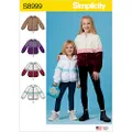 Simplicity 8999 Children's & Girl's Sewing Pattern Knit Hooded Jacket, Size 7-8-10-12-14