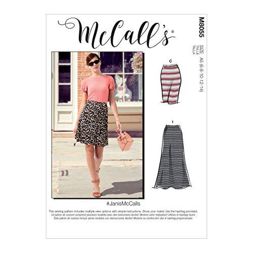 McCall's M8055 Misses' Skirt Sewing Pattern, Size 6-8-10-12-14