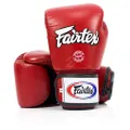 Fairtex Muay Thai Boxing Gloves. BGV1-BR Breathable Gloves. Color: Solid Black. Size: 12 14 16 oz. Training, Sparring Gloves for Boxing, Kick Boxing, MMA (Red, 16 oz)
