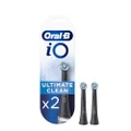 Oral-B iO Ultimate Clean Replacement Toothbrush Heads Black 2 Counts