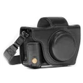 MegaGear MG688 Canon PowerShot G5 X Ever Ready Leather Camera Case and Strap - Black