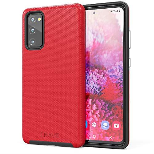 Crave Dual Guard for Samsung Galaxy S20 FE Case, Shockproof Protection Dual Layer Case for Samsung Galaxy S20 FE, S20 FE 5G- Red