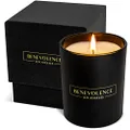 (Bergamot + Jasmine) - Scented Candles Strong Fragrance of Bergamot + Jasmine Natural Soy Vegan Wax Matte Black Glass Gift Box