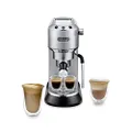 De'Longhi Dedica Arte, Traditional Barista Pump Espresso Machine, Manual Coffee Machine, Compact Design 15 cm wide, Fits Coffee Mug, Metal, EC885.M