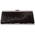 Jessica McClintock Blaire Women's Satin Frame Evening Clutch Bag Purse with Shoulder Chain Included, Black