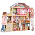 KidKraft Majestic Mansion Wooden Dolls House with Furniture and Accessories Included, 4 Storey Play Set with Garage and Lift for 30 cm/12 Inch Dolls, Kids' Toys, 65252 - Amazon Exclusive