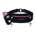 Fitletic Hydration Belt for Women | Patented No Bounce Design for Ironman, Triathlon, 5K, 10K, Marathon, Trail | HD12G-08S Fully Loaded Water Bottle Belt, Small/Medium, Black & Pink