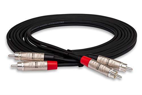 Hosa HRR-010X2 Dual Rean RCA to Dual Rean RCA Pro Stereo Interconnect Cable, 10 Feet, Red/Black