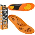 Footlogics Football Orthotic Insoles for Rugby, NRL, AFL & Soccer Boots and Athletics Shoes, Provides Support and Cushioning, Gel Pads in Heel & Forefoot, Relieves Sports Injuries, Full Length, Large, Pair