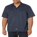Dickies Men's Short-sleeve Flex Twill Work Shirt, Dark Navy, X-Large