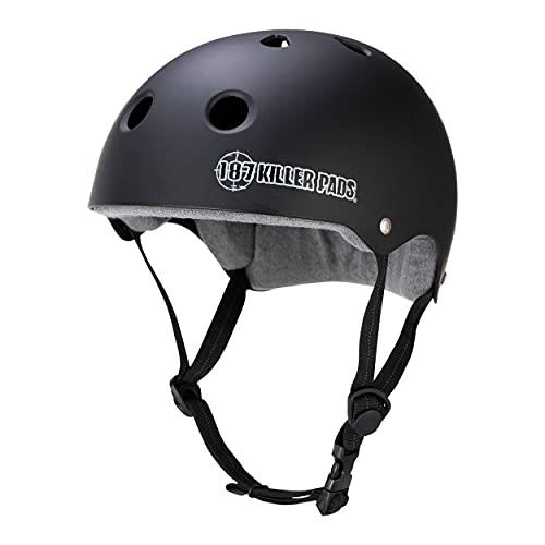 187 Killer Pads Pro Skate Helmet with Sweatsaver Liner, X-Large, Black Matte