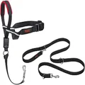 HALTI Optifit Headcollar Size Large & HALTI Training Leash Size Large, Black Combination Pack - Stop Your Dog Pulling on The Leash. Adjustable with Padded Nose Band. Suitable for Large Dogs