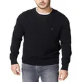 NAUTICA Men's Nautica Men's Ribbed Sweater, True Black, Large US