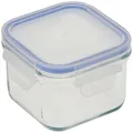Glasslock Tempered Glass Square Food Container, 480 ml Capacity, Clear, MCSB-049