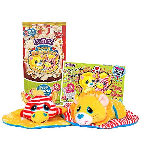 Basic Fun Cutetitos Taste Budditos Buttered Popcorn - 2 Collectible Plush Mini Animals - Ages 3+ - Series 2, 5 inches