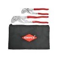 KNIPEX 2 Pc Pliers Wrench Set w/Keeper Pouch, Red