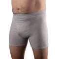 Conni Men's Kalven Boxers, Absorbent Waterproof Washable Protective Underwear, Grey, 3XL