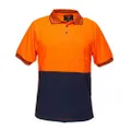 Prime Mover Short Sleeve Cotton Comfort Polo Shirt, Orange/Navy, Medium