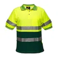 Prime Mover Short Sleeve Cotton Comfort Polo Shirt with Tape, Yellow/Green, 4X-Large