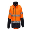 Prime Mover Unisex Water Repellent Brush Fleece Jacket with Tape, Orange/Navy, 4X-Large
