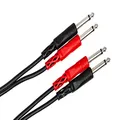 Hosa CPP-202 Dual 1/4 inch TS to Dual 1/4 inch TS Stereo Interconnect Cable, 6.6 feet