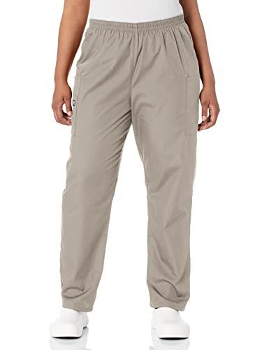 Cherokee Scrub Pants for Women Workwear Originals Pull-On Elastic Waist 4200, Khaki, 5X-Large Plus