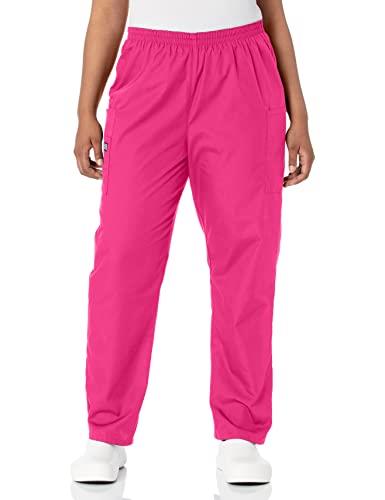 Cherokee Women Scrubs Pant Workwear Originals Natural Rise Tapered Pull-On Cargo 4200, Shocking Pink, X-Small