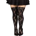 Leg Avenue Women's Hosiery Lace Thigh Highs, Black Rose, One Size, Black Rose, One Size