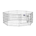 MidWest Homes for Pets Foldable Metal Dog Exercise Pen/Pet Playpen, Black w/Door, 24'W x 24'H