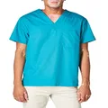 Dickies Men's Signature V-neck Scrubs Shirt, Teal Blue, Small