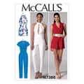 McCall's M7366 Misses' Pleated Surplice or Plunging-Neckline Rompers Jumpsuits & Belt, Size 14-22