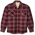 Wrangler Authentics Men's Long Sleeve Sherpa Lined Flannel Shirt, Tawny Port, XL