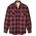 Wrangler Authentics Men's Long Sleeve Sherpa Lined Flannel Shirt, Tawny Port, XL