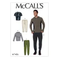 McCall's 7486 Men's Raglan Sleeve Tops and Drawstring Pants, Size 34-36-38-40-42-44