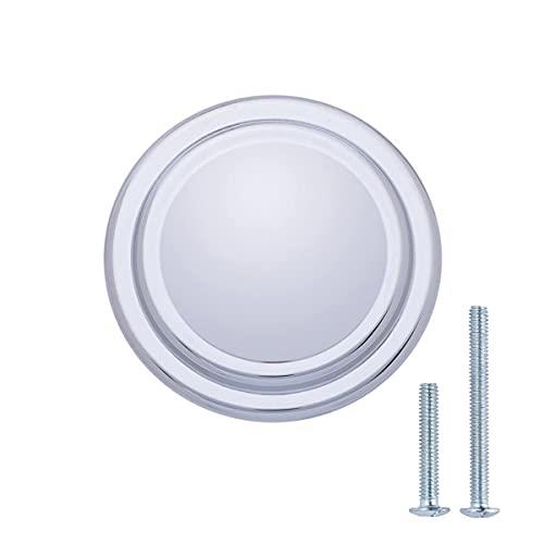 Amazon Basics Straight Top Ring Cabinet Knob, 1.25-inch Diameter, Polished Chrome, 10-Pack