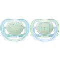Philips Avent Ultra Air Soother Nighttime Glow, 0-6 months, 2-pack, SCF376/10