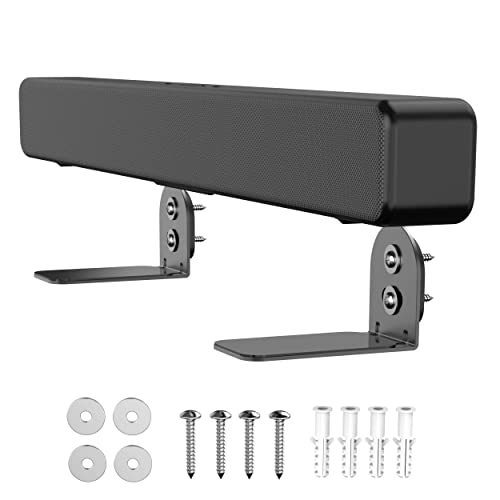 SPORTLINK Soundbar Wall Bracket Mount - Universal No-Slip Metal Sound Bar Shelf Mounting Stand Holder Compatible with LG/Bose/Sonos Beam/Samsung/JBL/Sony Soundbars - Black