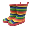 SKEANIE Kids Natural Rubber Gumboots, Rainbow Stripe, EU34