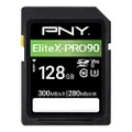 PNY 128GB EliteX-PRO90 UHS-II SDXC Memory Card – R300MB/s W280MB/s, U3, V90, 8K UHD, Full HD, UHS-II for Professional Photographers & Content Creators, DSLR, Mirrorless Cameras, Advanced Video Cameras