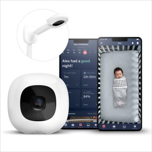 Nanit Pro Wall Mount (White) - Smart Wi-Fi Baby Monitor, Contact-Free Breathing & Sleep Tracking Monitor, 1080p HD Night Vision Camera, Sound & Motion Notifications, Pan-Tilt-Zoom, iOS and Android Compatible