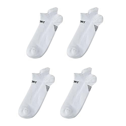 Rexy Seamless Non-Slip Heel Tab Sport Sneakers Socks Pack of 4 Pair, Medium, White