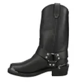 Dingo Mens Chopper Square Toe Casual Boots Mid Calf - Black, Black, 11.5