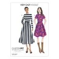 Vogue 9197 Misses' Pattern Jewel-Neck, Gathered-Skirt Dresses, Size 6-8-10-12-14