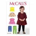 McCall's 7458 Toddlers' Gathered Tops, Dresses and Leggings, Size 1-2-1-2-3-4