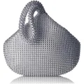 Jessica McClintock womens Staci Mesh Wristlet Pouch Evening Handbag, Silver, One Size US